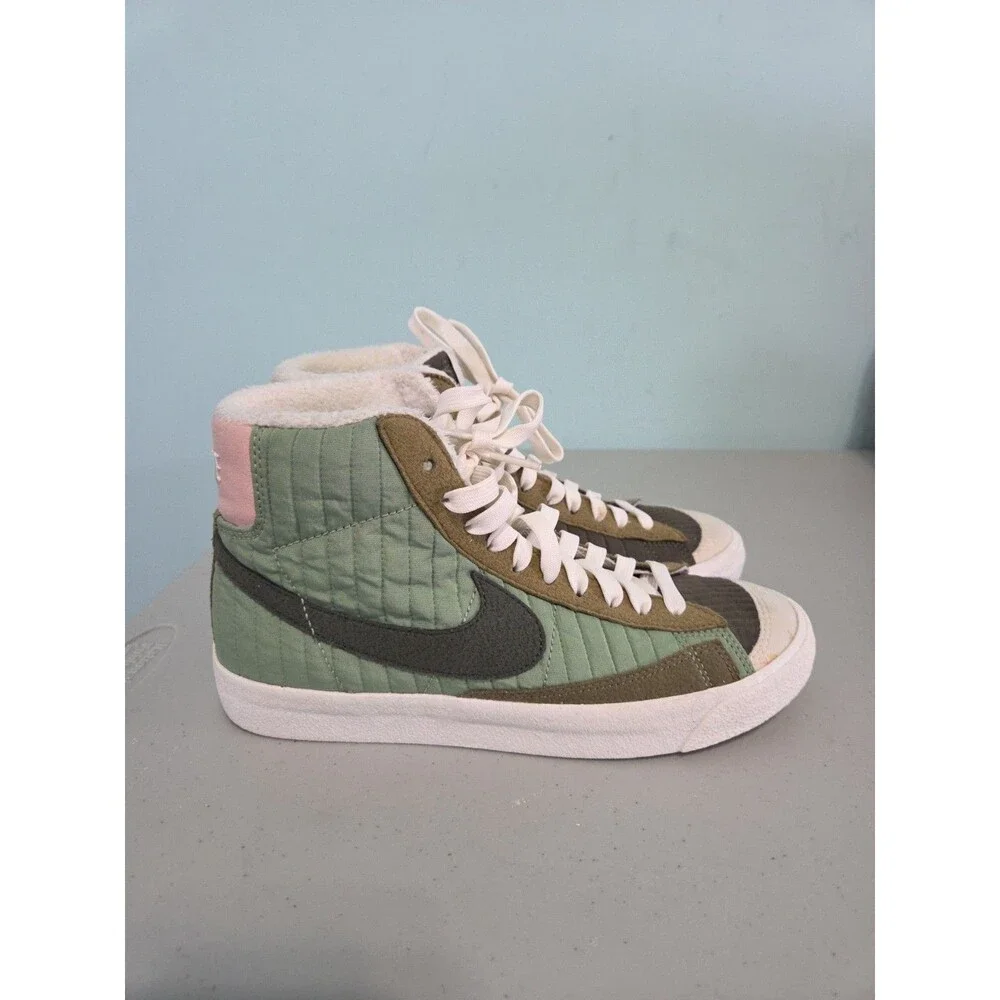 Nike Blazer Mid '77 Premium 'Sequoia Quilt' Olive White DD8024-300 5y